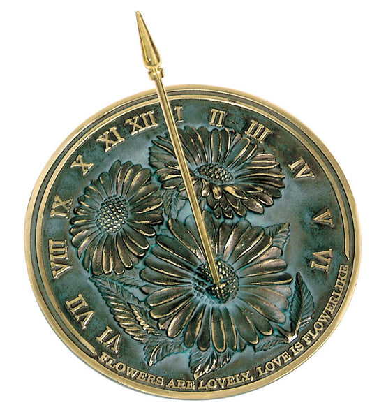 Solid Brass Flower Sundial (Rome #2302)